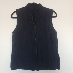 Wool Cable Knit Sweater Vest